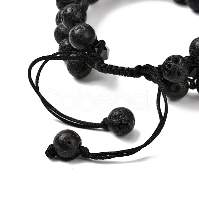Men's 3-strand Braided Bead Bracelet BJEW-JB06960-02-1