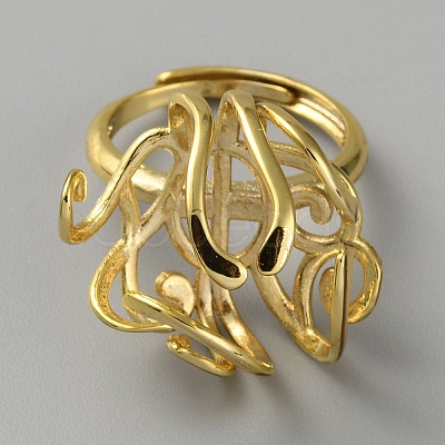 Adjustable Brass Ring Components KK-WH0031-84G-1