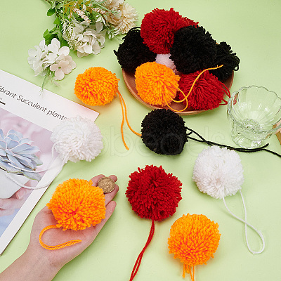 16Pcs 4 Colors Polyester Christmas Ball Ornament Accessories DIY-MA0006-37-1