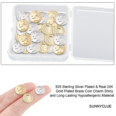 32Pcs 2 Style Brass Charms KK-SC0002-54-1