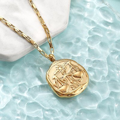 304 Stainless Steel Constellation Pendant Necklaces NJEW-K392-01G-07-1