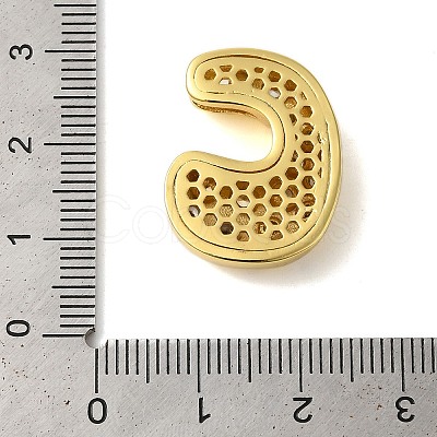 Rack Plating Brass Micro Pave Clear Cubic Zirconia Perdants KK-C067-11G-C-1