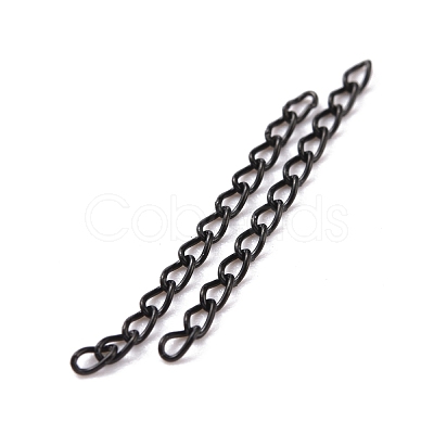 Ion Plating(IP) 304 Stainless Steel Curb Chains Extender STAS-WH0032-02A-EB-1