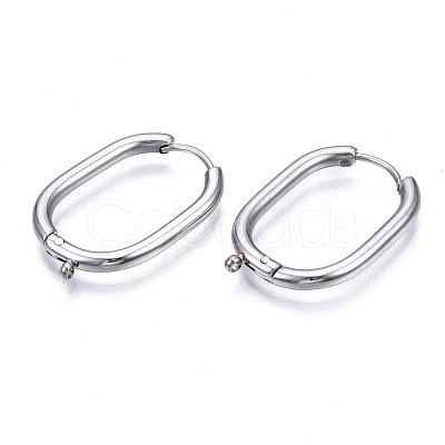 Tarnish Resistant 316 Surgical Stainless Steel Hoop Earrings Findings STAS-N097-055P-1