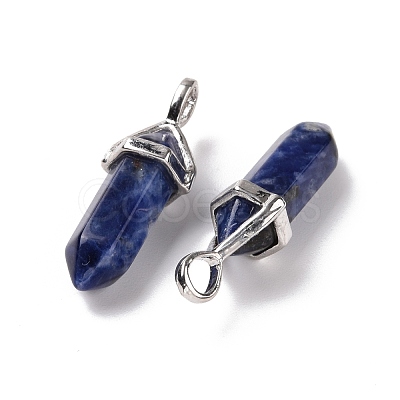 Natural Sodalite Pointed Pendants G-K329-41P-1