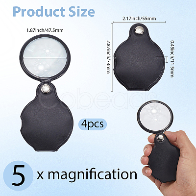 4Pcs Magnifying Glass AJEW-SP0002-48-1