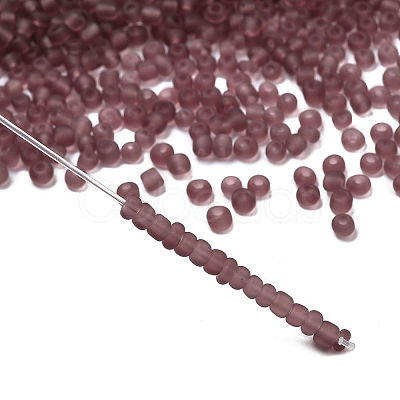 8/0 Frosted Round Glass Seed Beads X-SEED-A008-3mm-M16-1