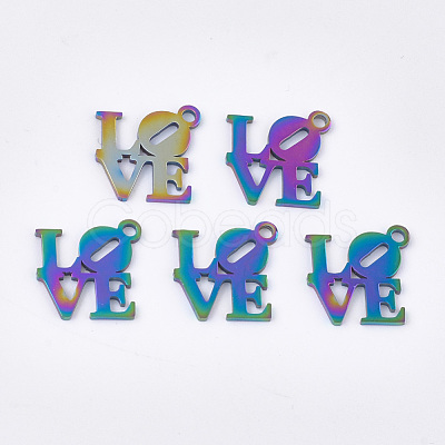 Valentine's Day Ion Plating(IP) 201 Stainless Steel Charms STAS-Q201-JN170-1