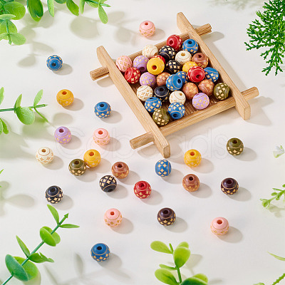 60Pcs Wood Beads WOOD-TA0002-79C-1