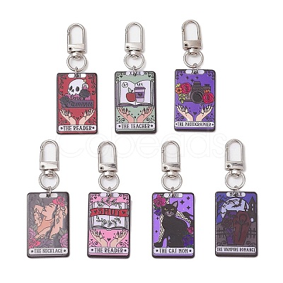 Acrylic Pendants with Alloy Swivel Clasps and 304 Stainless Steel Jump Rings Decorations HJEW-JM03039-1