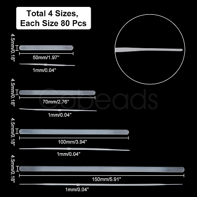 AHADEMAKER 320Pcs 4 Style Nylon Boning Corset Strips DIY-GA0003-97-1