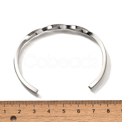Non-Tarnish 304 Stainless Steel Cuff Bangles BJEW-K222-02P-1
