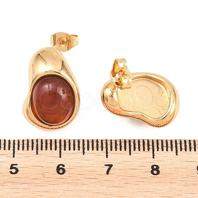 304 Stainless Steel & Resin Stud Earrings EJEW-L317-07G-02-1