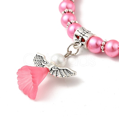 Lovely Wedding Dress Angel Bracelets for Kids BJEW-JB00727-07-1
