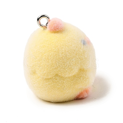 Flocking Opaque Resin Pendants RESI-G128-01K-1