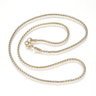 304 Stainless Steel Twisted Chain Necklaces NJEW-D285-22-1