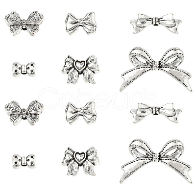 60Pcs 6 Styles Tibetan Style Alloy Beads TIBEB-YW0001-38-1