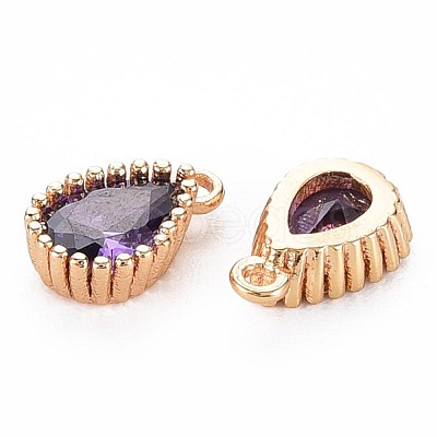 Brass Inlaid Cubic Zirconia Charms KK-S356-771C-1