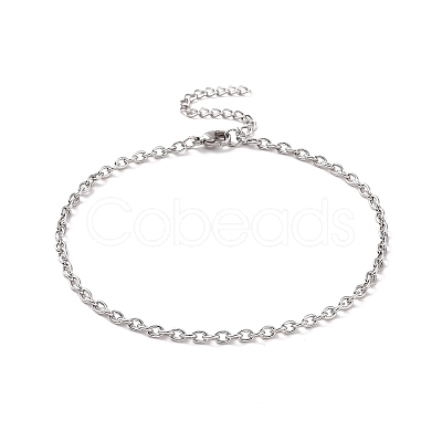 Non-Tarnish 304 Stainless Steel Cable Chain Bracelet for Men Women BJEW-E031-01P-06-1