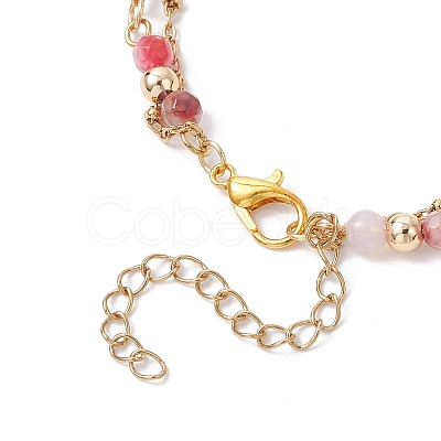 Natural Agate Round Beads Multi-strand Bracelets BJEW-JB12468-03-1