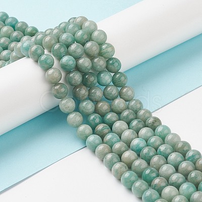 Natural Amazonite Beads Strands G-K068-03-8mm-01-1