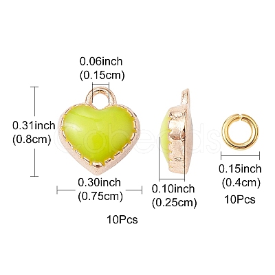 Heart Alloy Enamel Charms ENAM-YW0002-85B-1