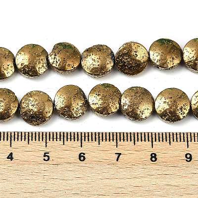 Electroplated Natural Lava Rock Beads Strands G-K388-01J-1