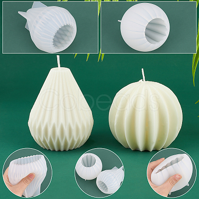 2Pcs 2 Style DIY Candle Silicone Molds DIY-FH0004-10-1