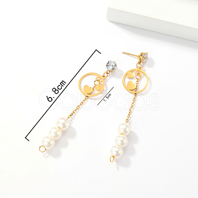 Sweet Tassel 201 Stainless Steel Stud Earrings SA4259-1-1