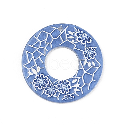 Opaque Printed Relief Acrylic Pendants LS-OACR-R007-03D-1