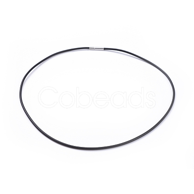Rubber Necklace Cord with Brass Findings X-NFS160-1-1