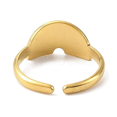 304 Stainless Steel Enamel Open Cuff Rings for Women RJEW-F166-51G-02-1