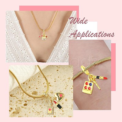 5Pcs 5 Styles Woman Theme Brass Enamel European Dangle Charms KK-CJ0003-91-1