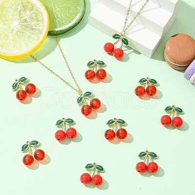 16Pcs 2 Styles Alloy Enamel & Acrylic Pendants ENAM-YW0005-65-1