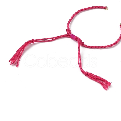 Braided Cotton Cord Bracelet Making MAK-L043-02G-02-1