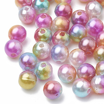 Acrylic Imitation Pearl Beads X-MACR-Q222-03-6mm-1