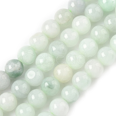 Natural Myanmar Jadeite Beads Strands G-M454-A01-6mm-1