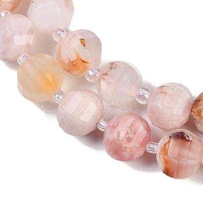 Natural Cherry Blossom Agate Beads Strands G-G182-B41-03-1