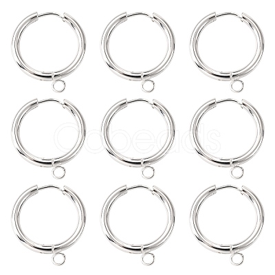 201 Stainless Steel Huggie Hoop Earring Findings STAS-P283-01H-S-1