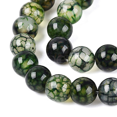 Natural Dragon Veins Agate Beads Strands G-Q948-81J-8MM-1