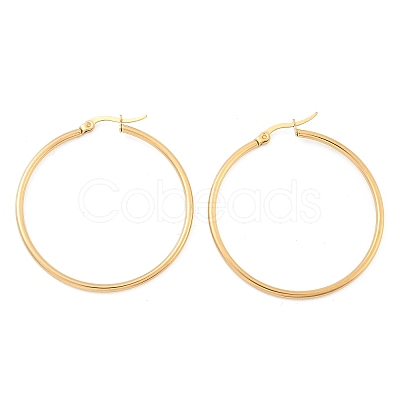 Ion Plating(IP) 304 Stainless Steel Hoop Earrings EJEW-N0016-11G-G-1