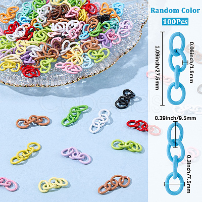 100Pcs Baking Paint Iron Cable Chain for DIY Craft CH-SC0001-04-1