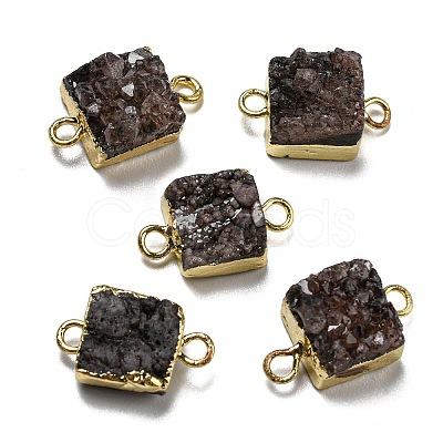 Natural Druzy Quartz Links connectors G-P396-11G-02-1