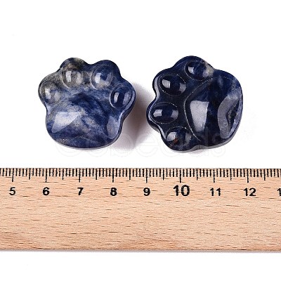 Natural Sodalite Cat Paw Print Figurines DJEW-N003-03C-1