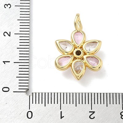 Brass Micro Pave Cubic Zirconia Pendants KK-P342-09G-1