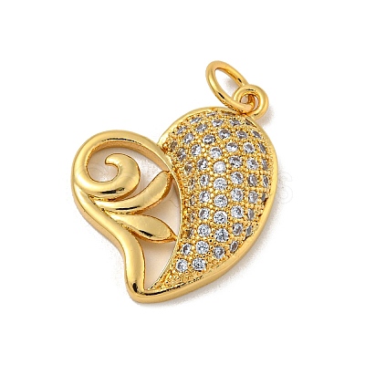 Brass Micro Pave Cubic Zirconia Pendants KK-N254-136C-G-1