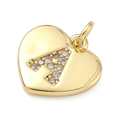 Brass Micro Pave Clear Cubic Zirconia Pendants KK-D229-01G-1