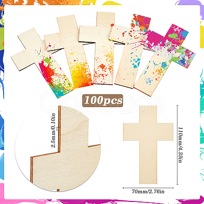 100Pcs Unfinished Wood Cutouts DIY-SP0001-69-1