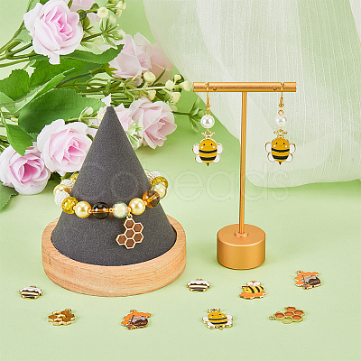 48Pcs 6 Styles Alloy Enamel Pendants ENAM-SC0005-50-1