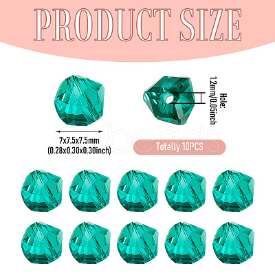 10Pcs Glass Imitation Austrian Crystal Beads GLAA-TADJ0001-11C-1